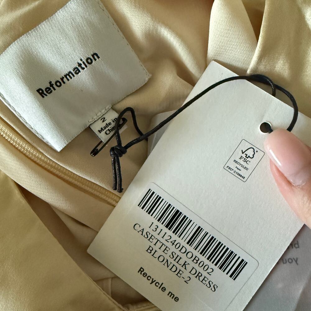 New Reformation Casette Silk Dress - Picture 5 of 5